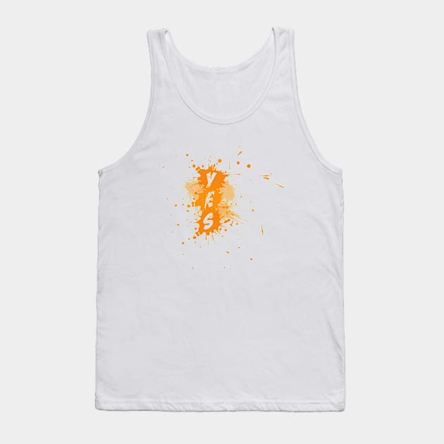 YES Splash | Version Orange Tank Top by Kinitro